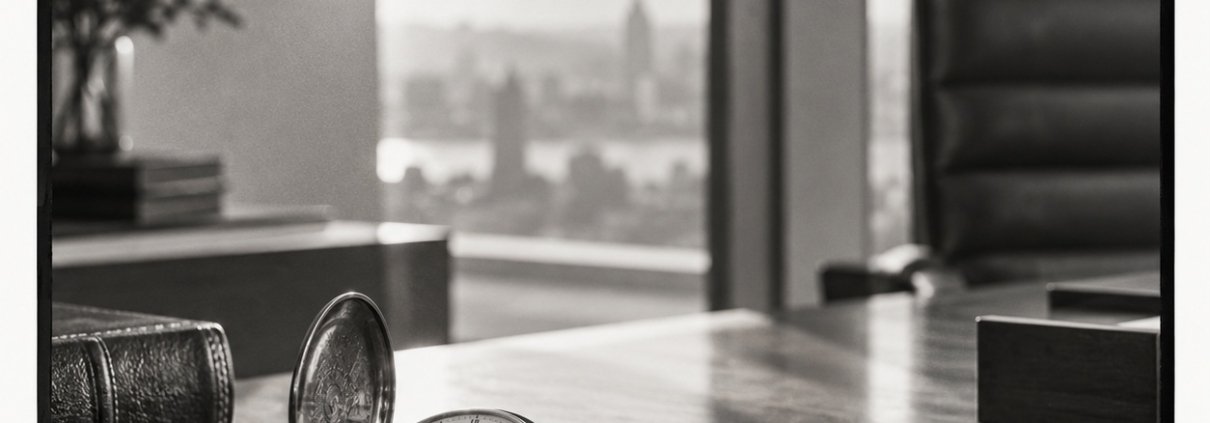Pacte Dutreil 2026 : montre de poche ancienne sur un bureau, lumière naturelle